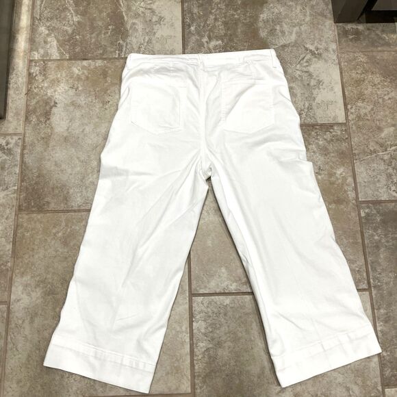 Chico's Trouser Crop White Denim Wide Leg Pants Size 14 / 2.5 - Picture 4 of 11